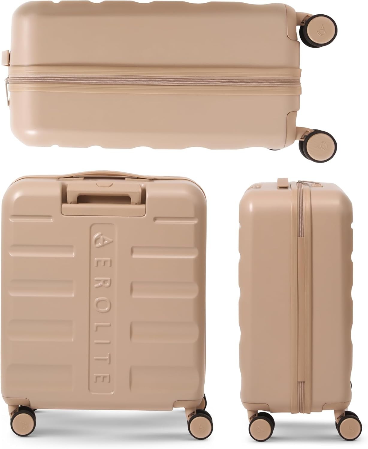 56x45x25 Cabin Suitcase ABS Hard Shell 8 Wheel Carry On TSA Lock 46L