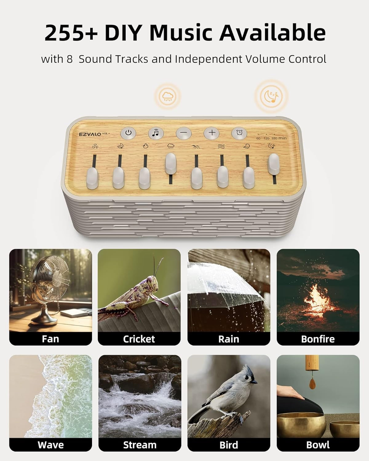 White Noise Machine with Night Light & Bluetooth Speaker | Portable Sleep Aid