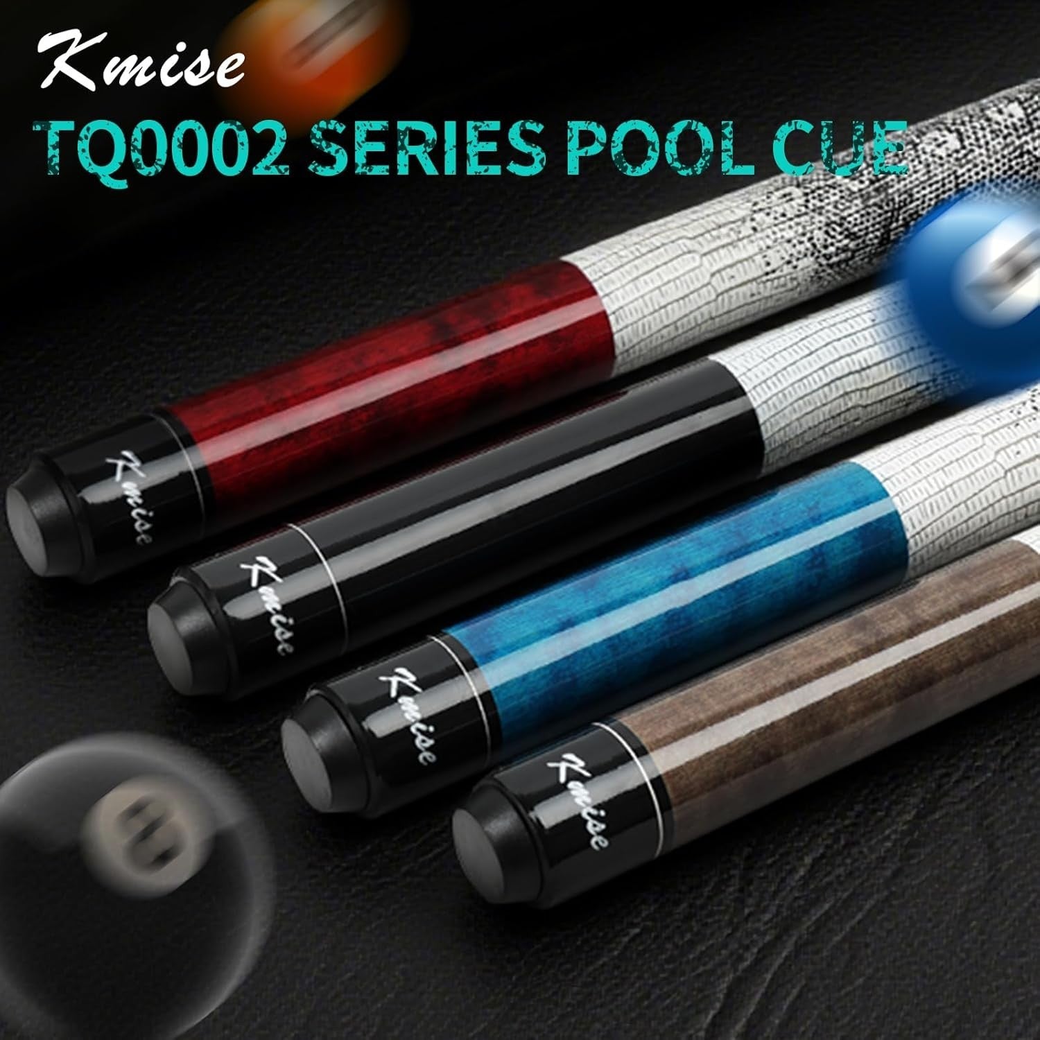 58in Low Deflection Pool Cue 19oz Maple Shaft 13mm Tip Grip