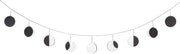 Moon Phase Garland Silver Boho Wall Hanging Decor 54"