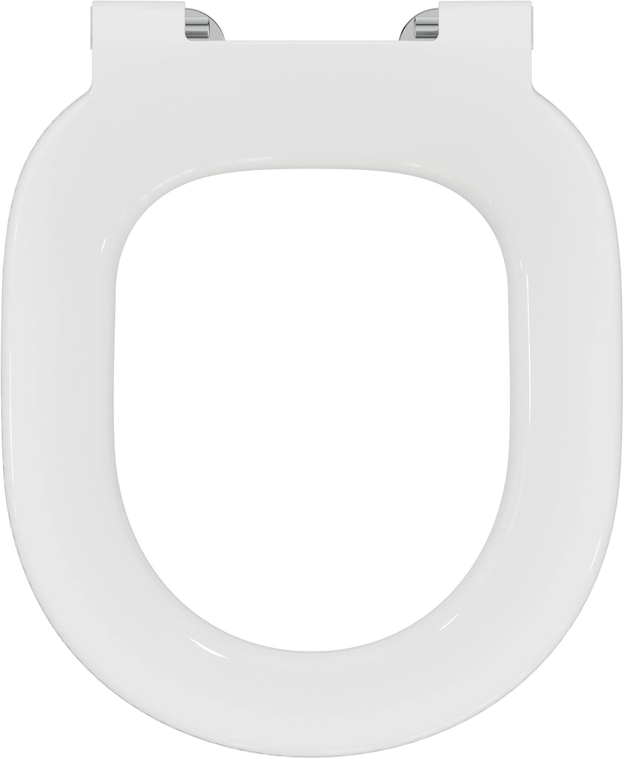 White Duroplast Toilet Seat Oval Rod Hinge Normal Close 39.6x36.6cm