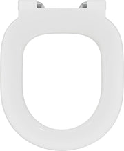 White Duroplast Toilet Seat Oval Rod Hinge Normal Close 39.6x36.6cm