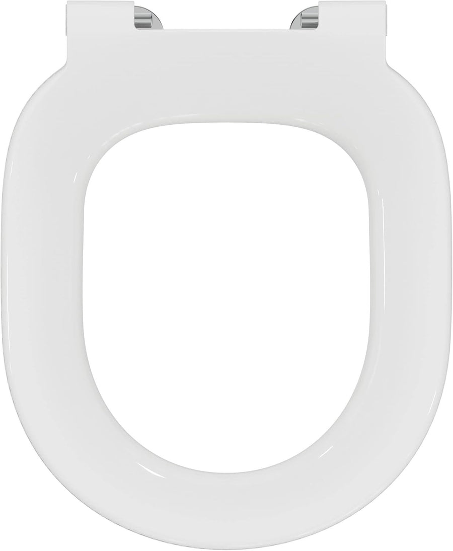 White Duroplast Toilet Seat Oval Rod Hinge Normal Close 39.6x36.6cm