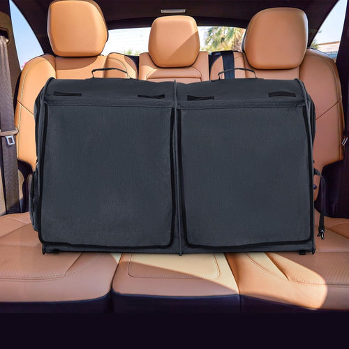 Foldable Pet Carrier 2-in-1 Cat Dog Travel Crate with Hammocks & Litter Box