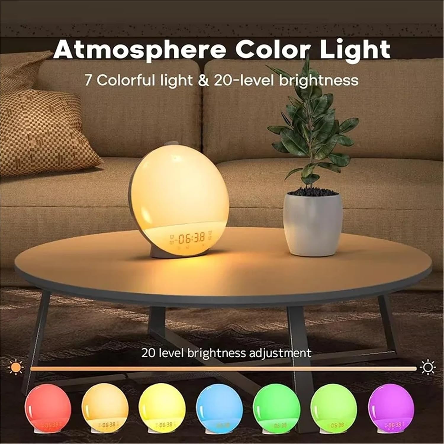 Sunrise Alarm Clock Wake Up Light FM Radio Natural Sounds for Heavy Sleepers