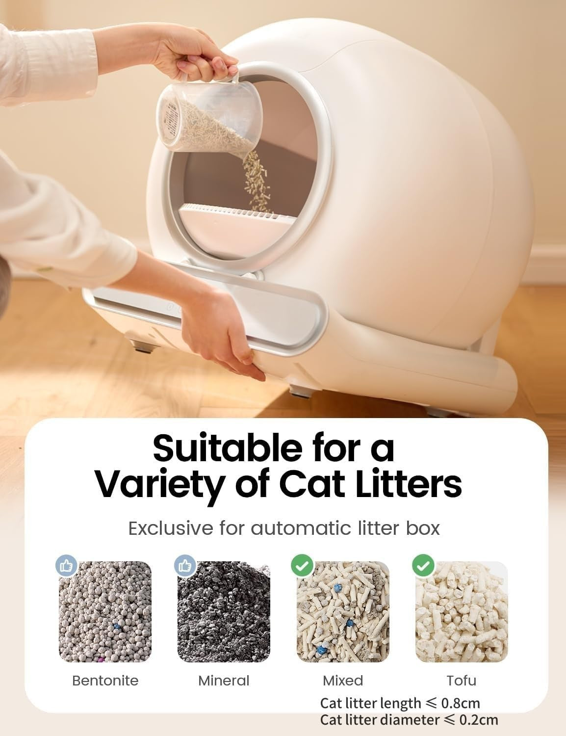 Extra Large Self Cleaning Cat Litter Box Auto Smart APP Control 65L