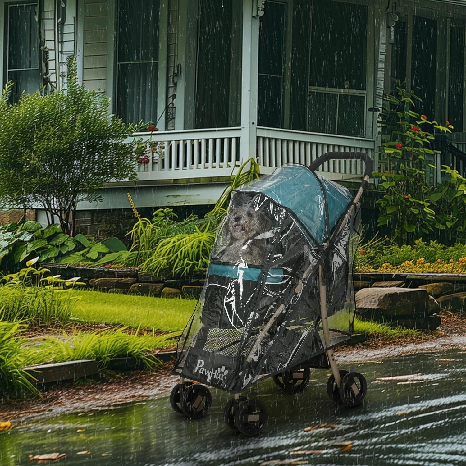 Dog Stroller Rain Cover Foldable Pet Pushchair for Small Dogs Cats