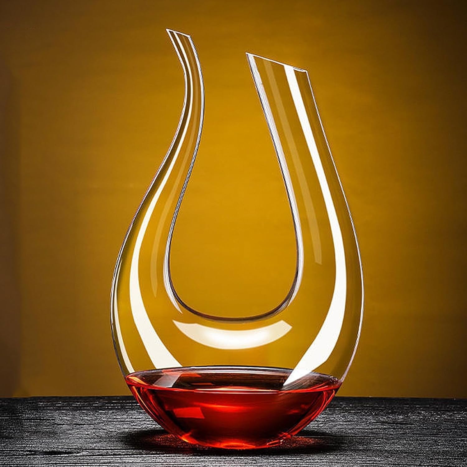 1.5L Crystal Wine Decanter Aerator | Elegant U-Shape Glass Carafe for Red Wine L