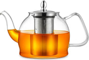 Glass Teapot with Infuser 1200ml Loose Leaf Tea Maker Stainless Steel