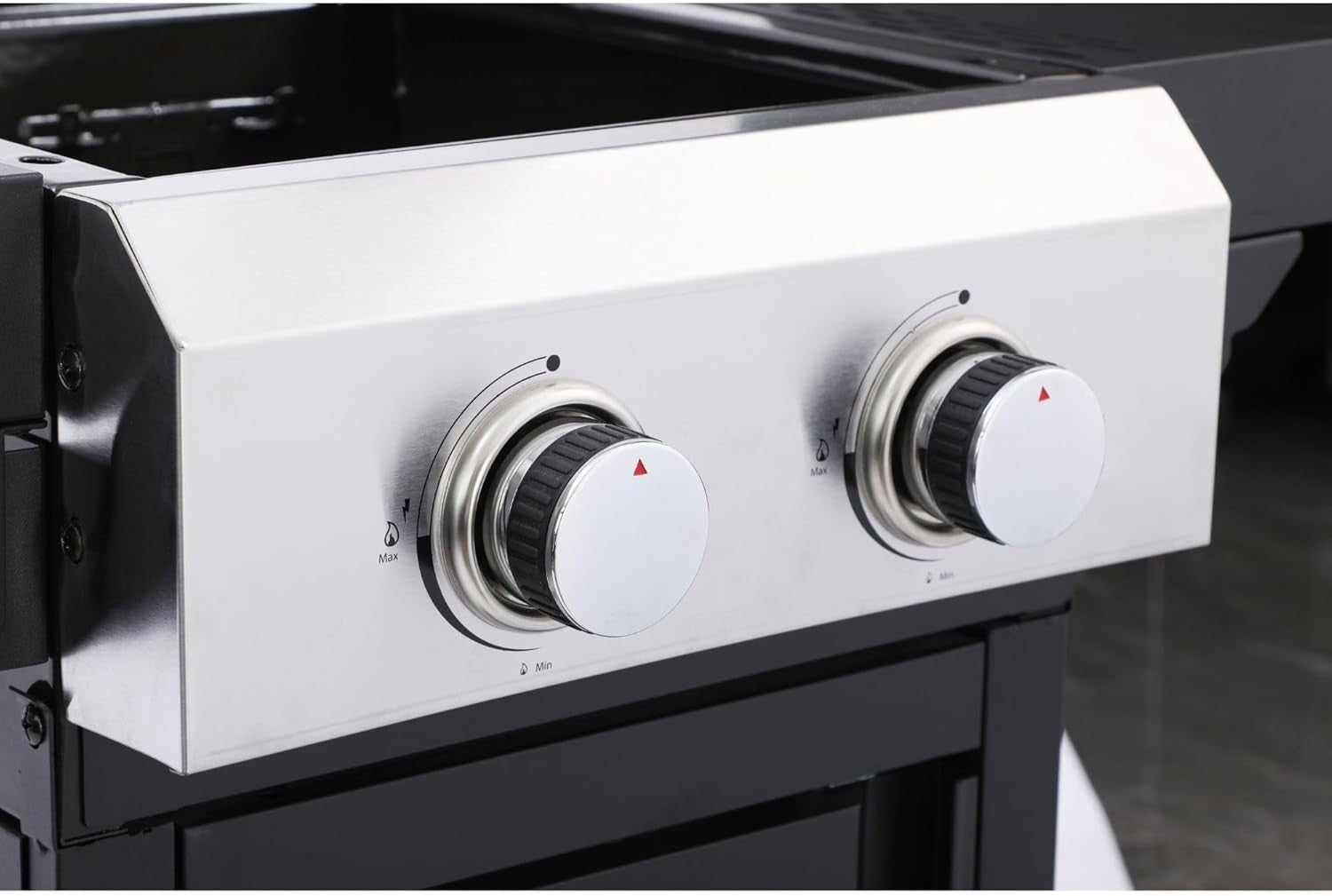 2 Burner Gas BBQ Grill with Pizza Oven Stone | Cast Iron Grates