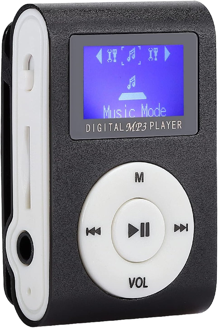 128GB Mini MP3 Player LCD Screen Portable Clip Metal Black