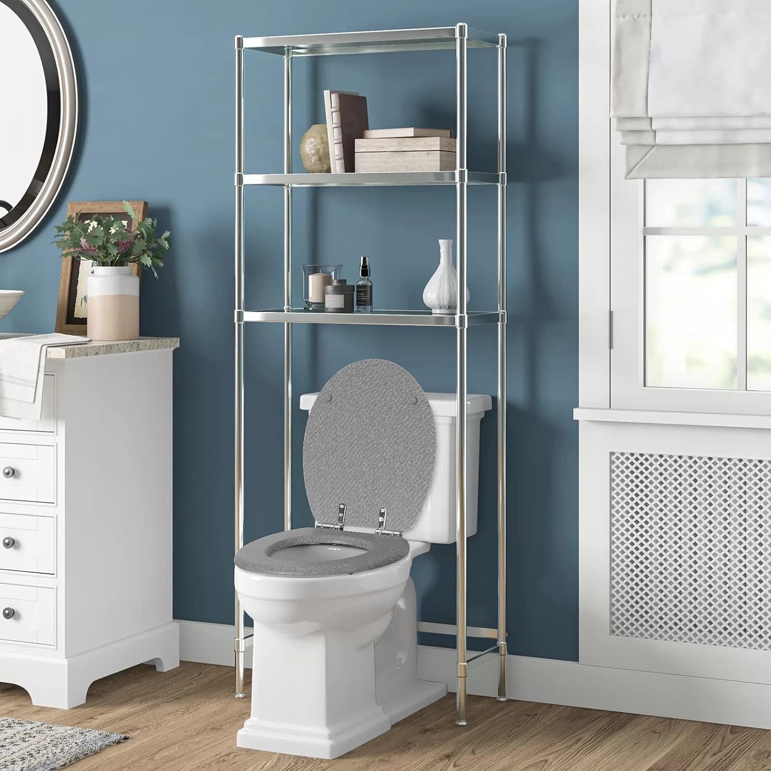Wooden Toilet Seat Soft Close MDF Heavy Duty Standard WC 43.8x37.8cm Decorative