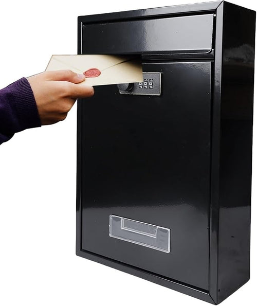 Secure Wall Mount Mailbox with Code Lock – Weatherproof Steel, Anti-Theft Slot