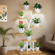 7 Tier Plant Stand with Grow Lights Indoor Metal Flower Shelf Rack for Home Deco