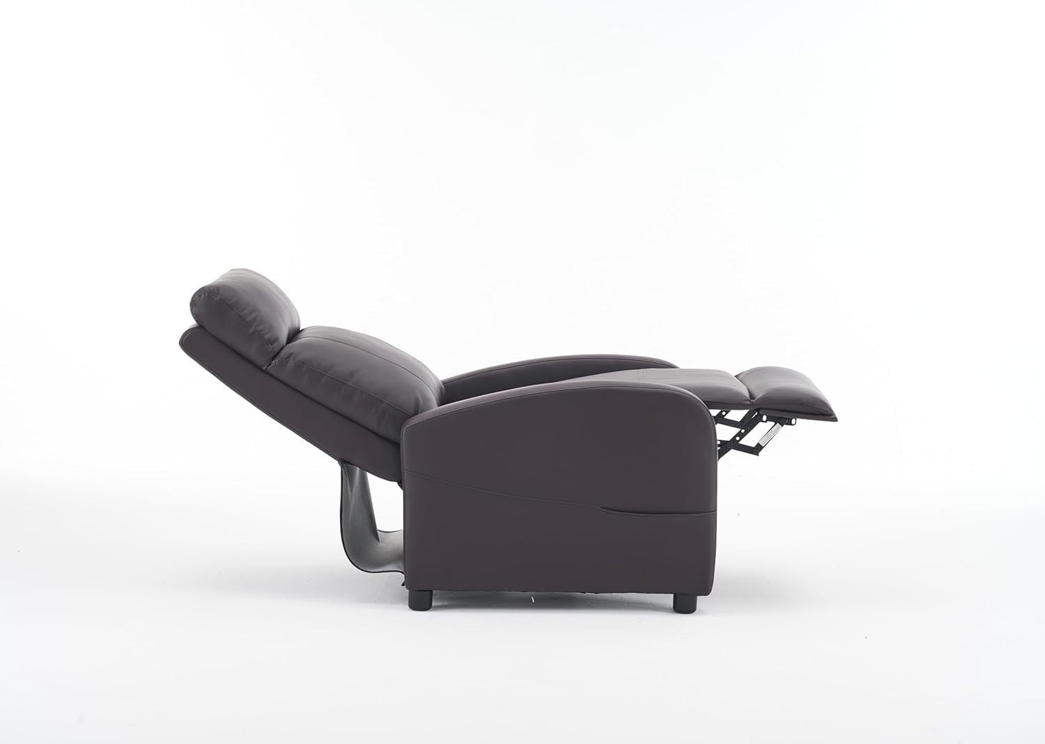 Recliner Armchair Brown PU Leather Lounge Chair Adjustable Back & Footrest