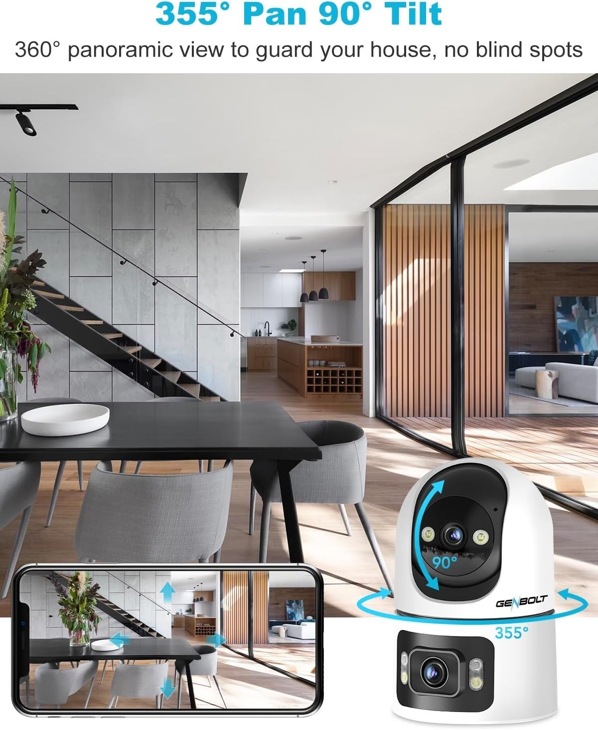 360° Dual Lens Indoor Security Camera WiFi Baby Pet Monitor CCTV