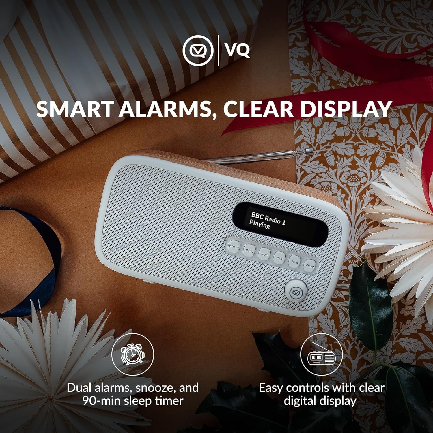 Portable DAB/DAB+ FM Radio Bluetooth, Alarm Clock Rechargeable