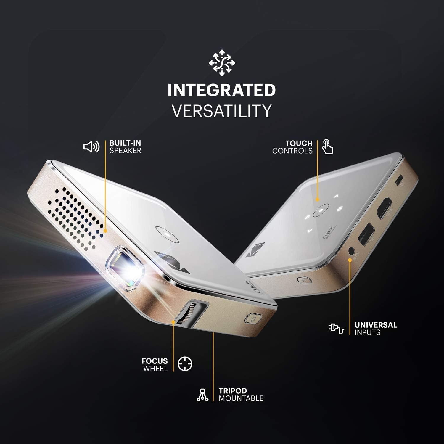Ultra Mini Pocket Projector HD DLP LED HDMI USB microSD Speaker