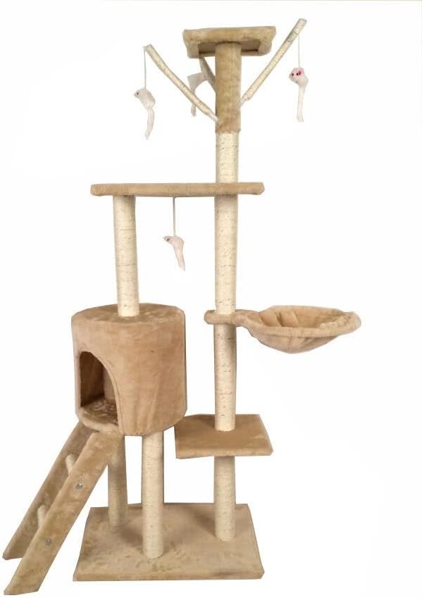 Cat Tree Multi Level Post Condo Tower with Hammock & Toys