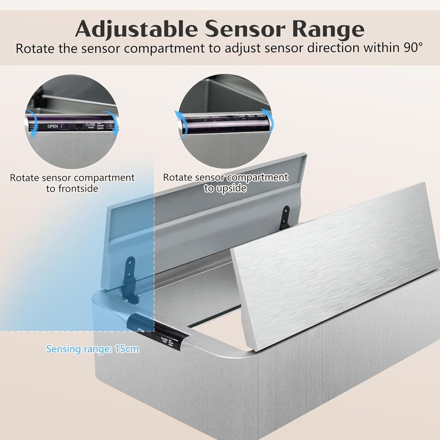 70L Touchless Sensor Bin Stainless Steel Soft Close