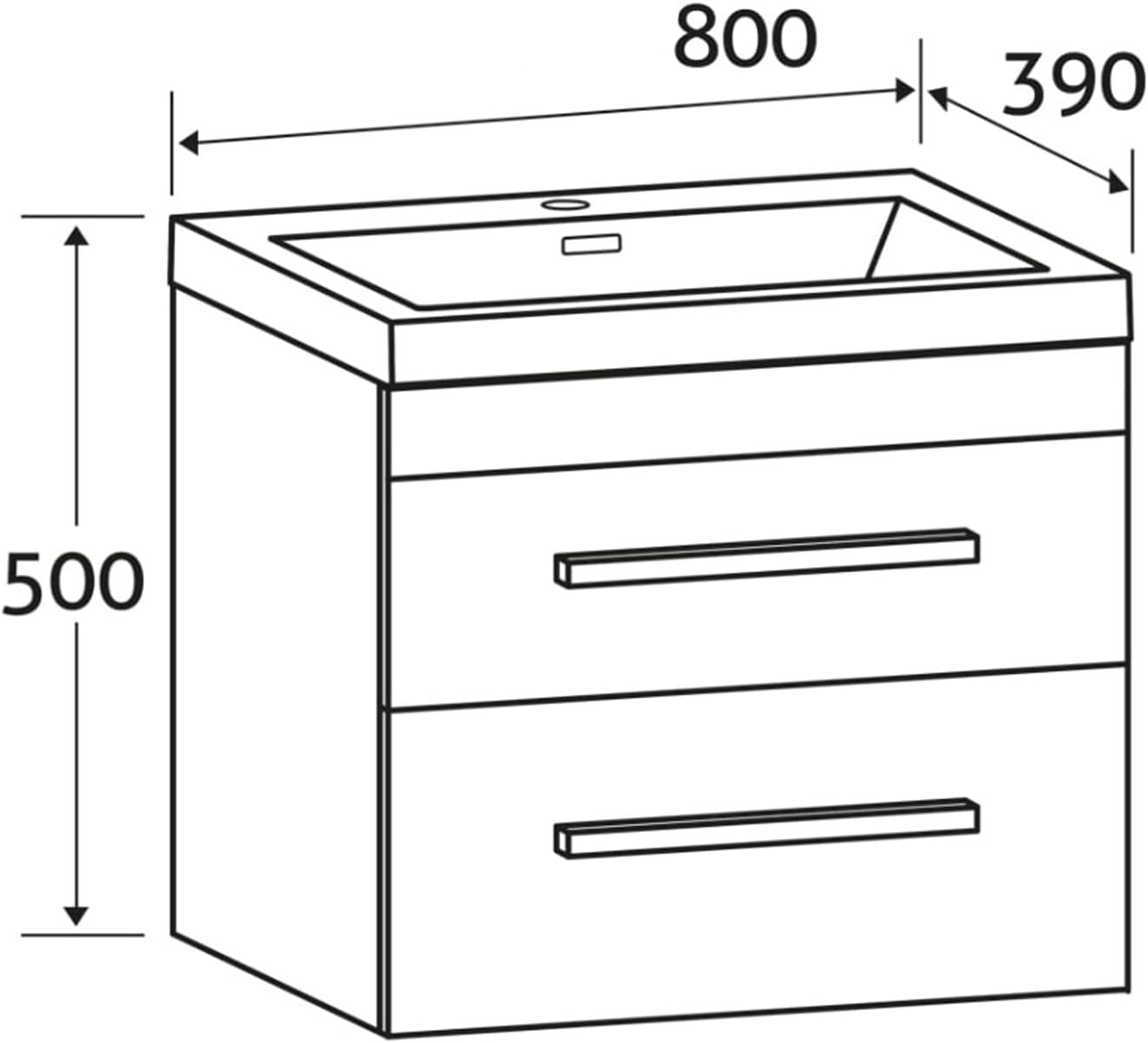 800mm Wall Hung White Bathroom Vanity Unit with Basin Gloss Storage Cabinet