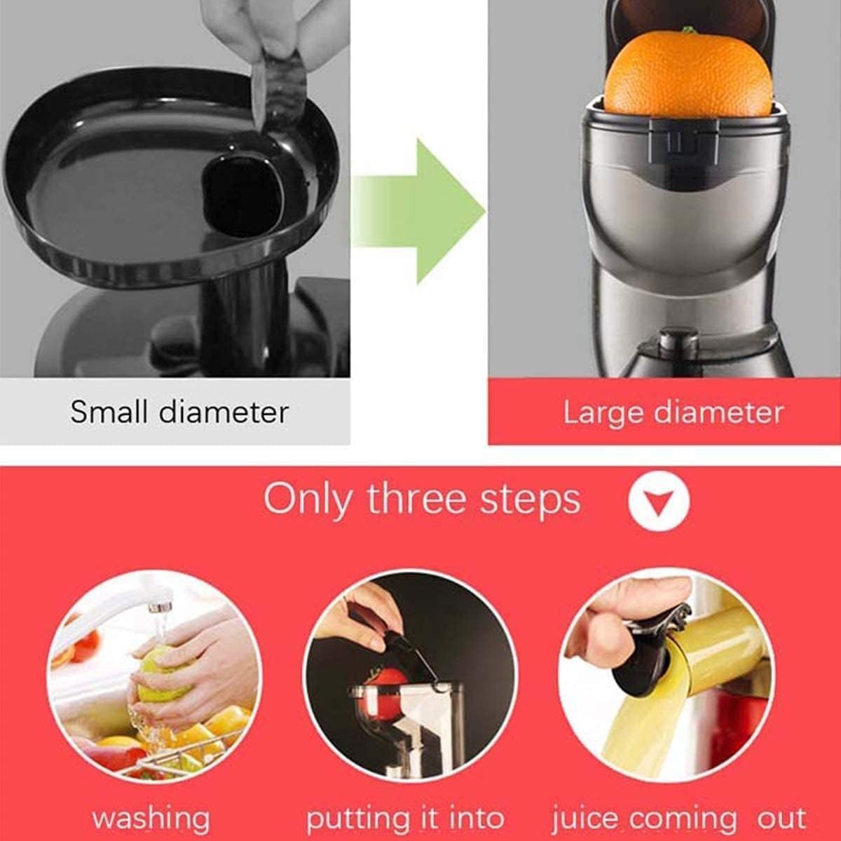 Commercial Cold Press Juicer Large Feed Chute Slow Masticating High Yield