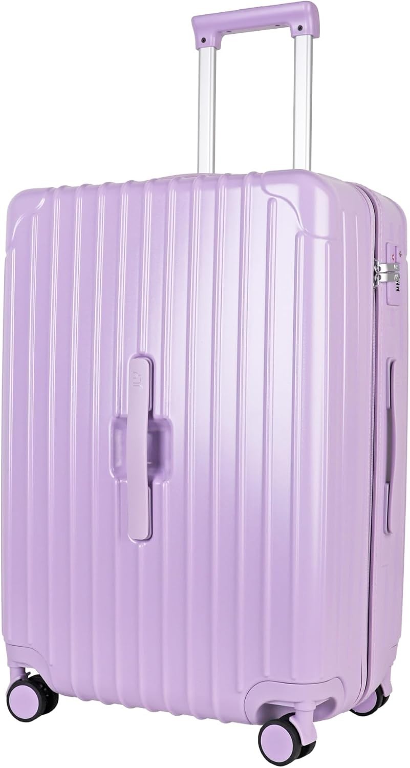 Medium Check In Suitcase Hard Shell TSA Lock Spinner Luggage Cup Holder