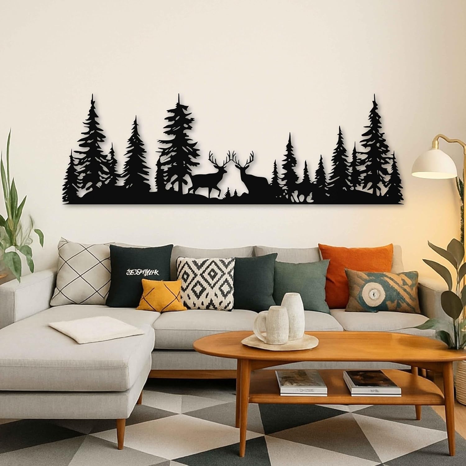 Deer Forest Metal Wall Art Trees Wildlife Farmhouse Decor