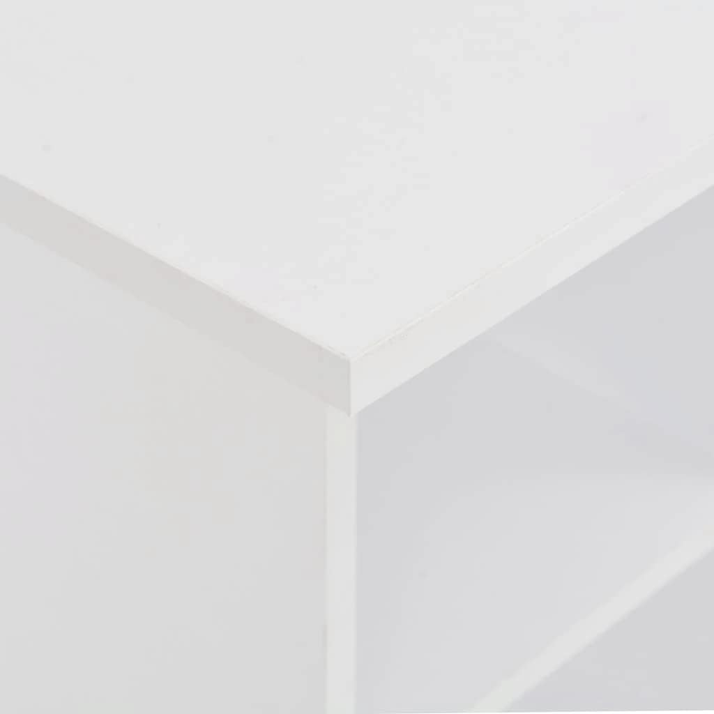 White Bar Table with Storage Shelves, Modern Tall Dining Table Concrete Top