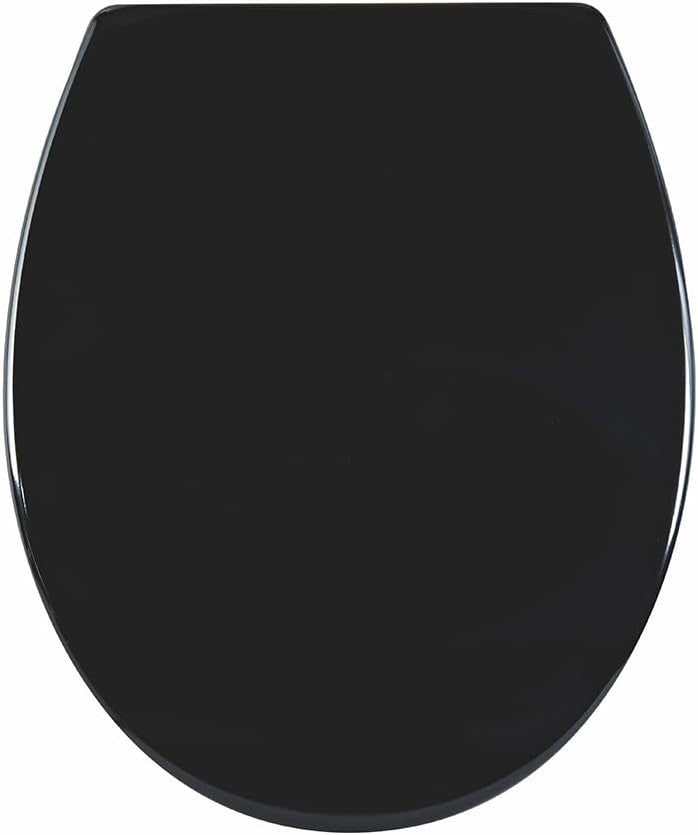 Black Duroplast Toilet Seat Soft Close Oval Shape Quick Release Easy Clean