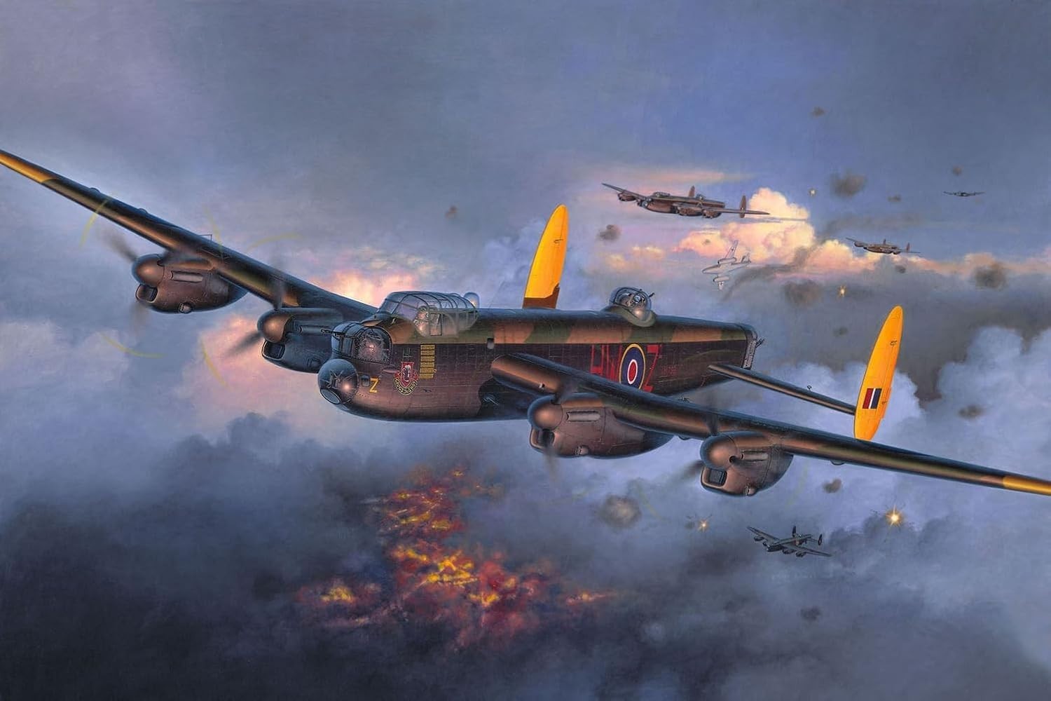 1:72 Scale WWII Bomber Model Kit Unpainted DIY Avro Lancaster Plane Display