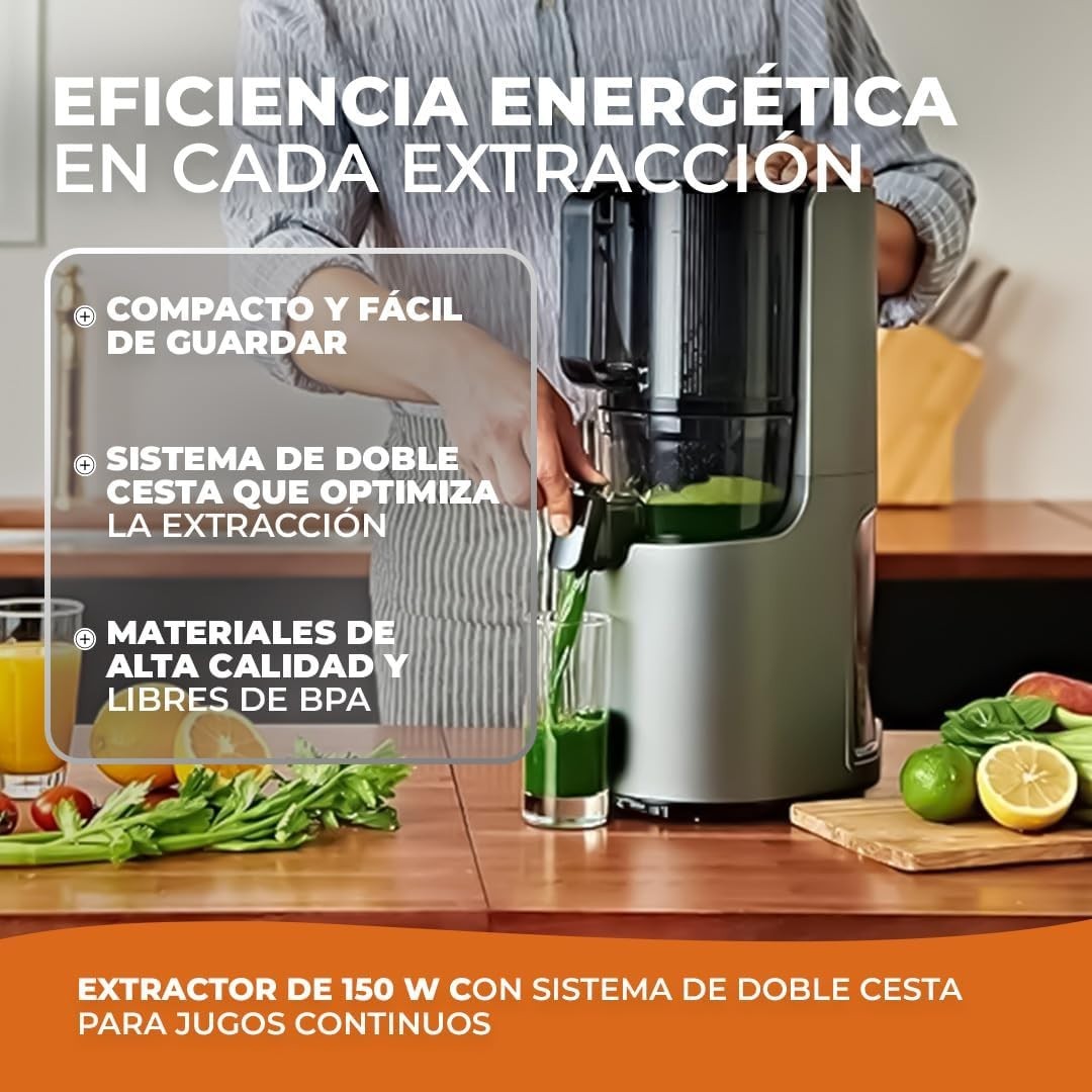 Cold Press Juicer Slow Extraction Easy Clean BPA Free 150W