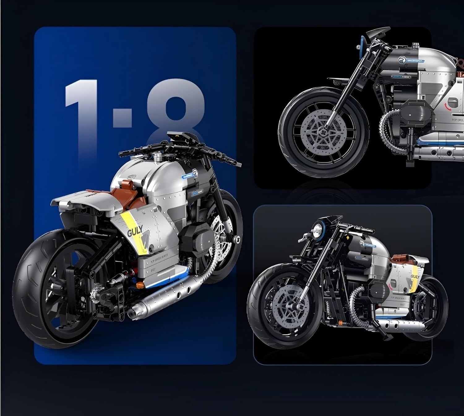 508-Piece Superbike Model Kit with Moving Pistons & Realistic Suspension