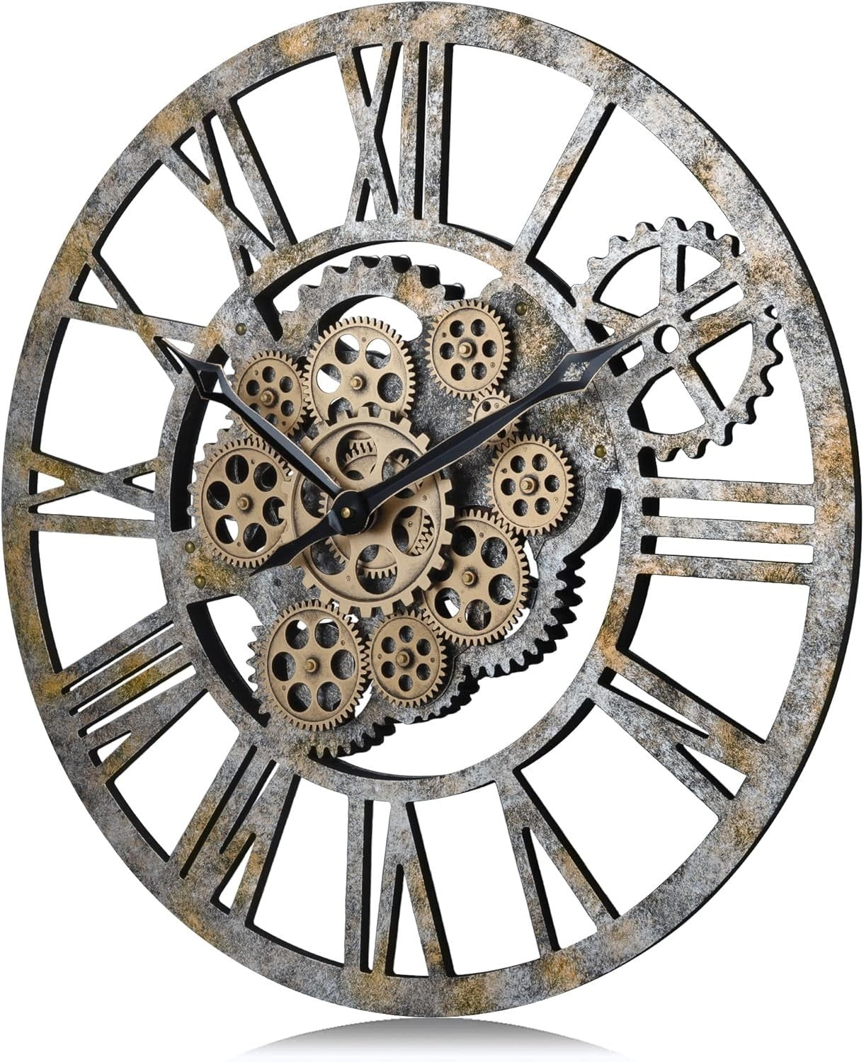 23" Wall Clock Rustic Bronze Gears Moving Steampunk Farmhouse Decor