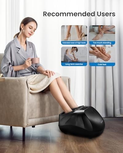 Heated Shiatsu Foot Massager Deep Kneading Wireless Remote UK 14