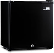 19L Black Mini Fridge Compact LED Lockable Tabletop Cooler Bedroom Office