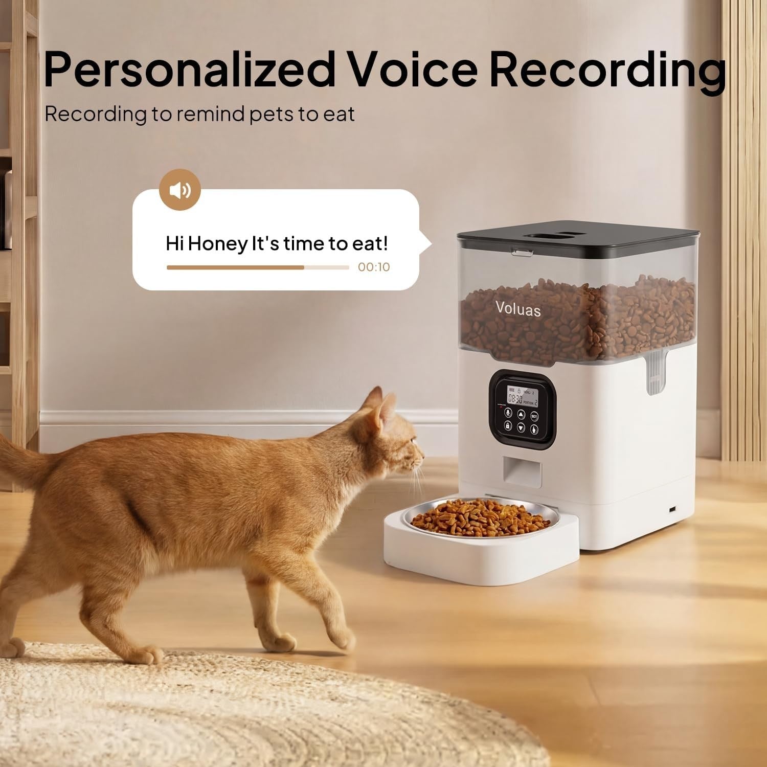 Automatic Cat Feeder 4L Timed Food Dispenser Portion Control LCD Feed