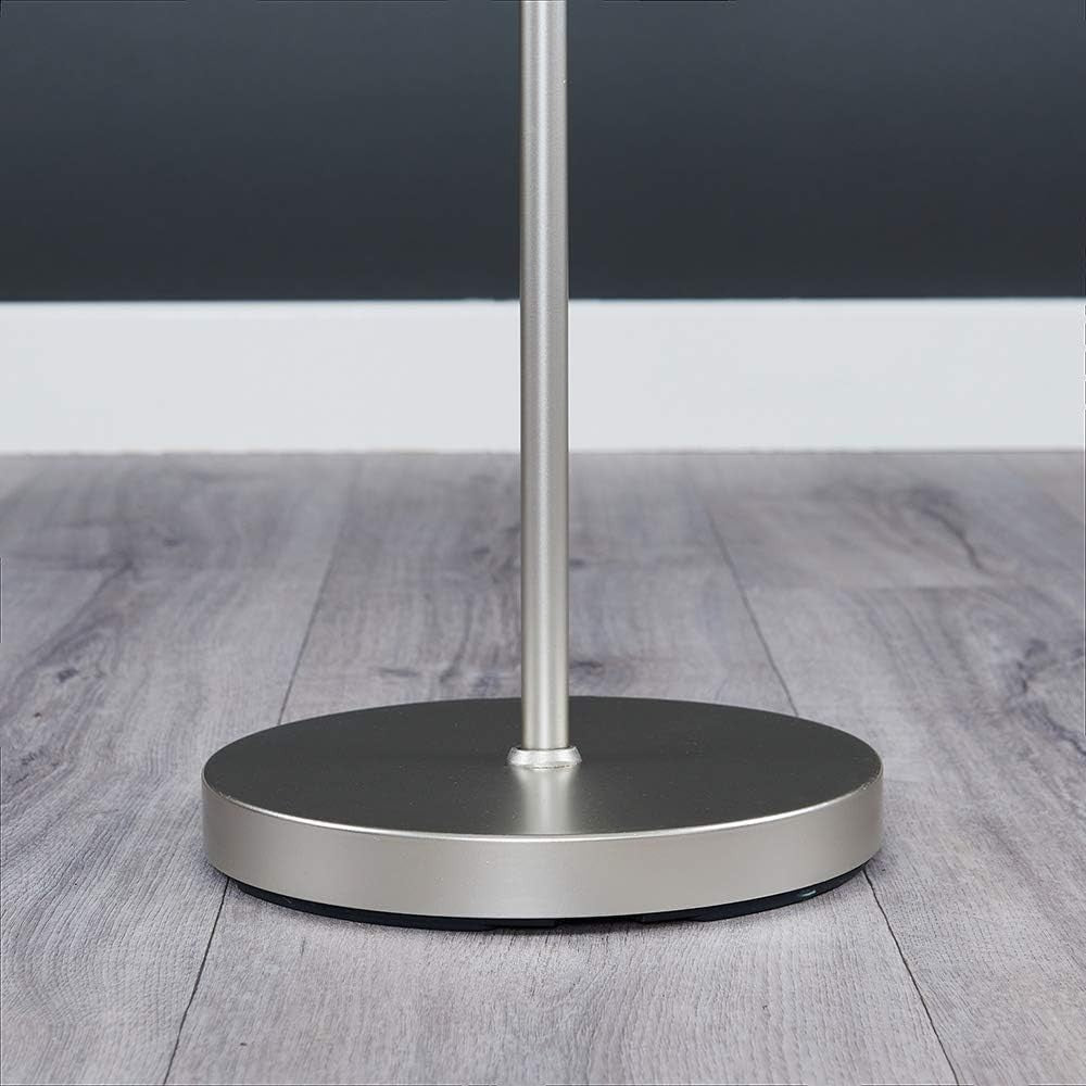 Modern Chrome Floor Lamp Tall Standing Light Black Shade E27 Bulb