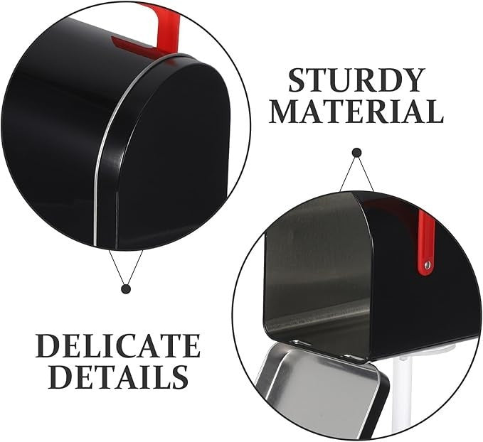 Mini Metal Mailbox Ornament Waterproof Tin Box Durable Toy Decor 16x22x9cm
