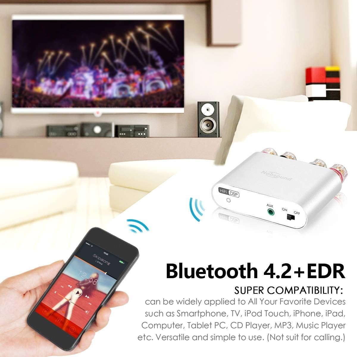 100W Bluetooth 5.0 Stereo Amplifier HiFi DSP 2 Channel 24V
