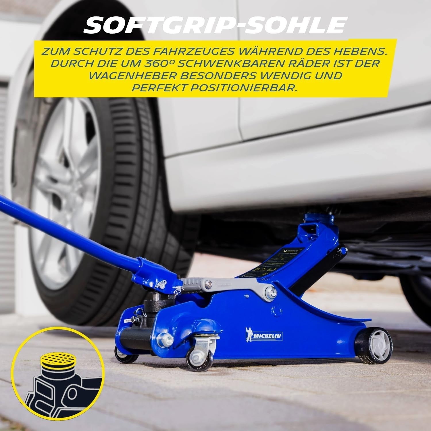 2 Ton Hydraulic Trolley Jack 105–350mm Low-Entry Floor Jack Car Lift Blue