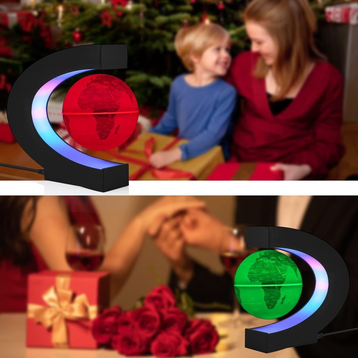 Levitating Globe Multi-Color, Floating Rotating Magnetic LED Desk Lamp