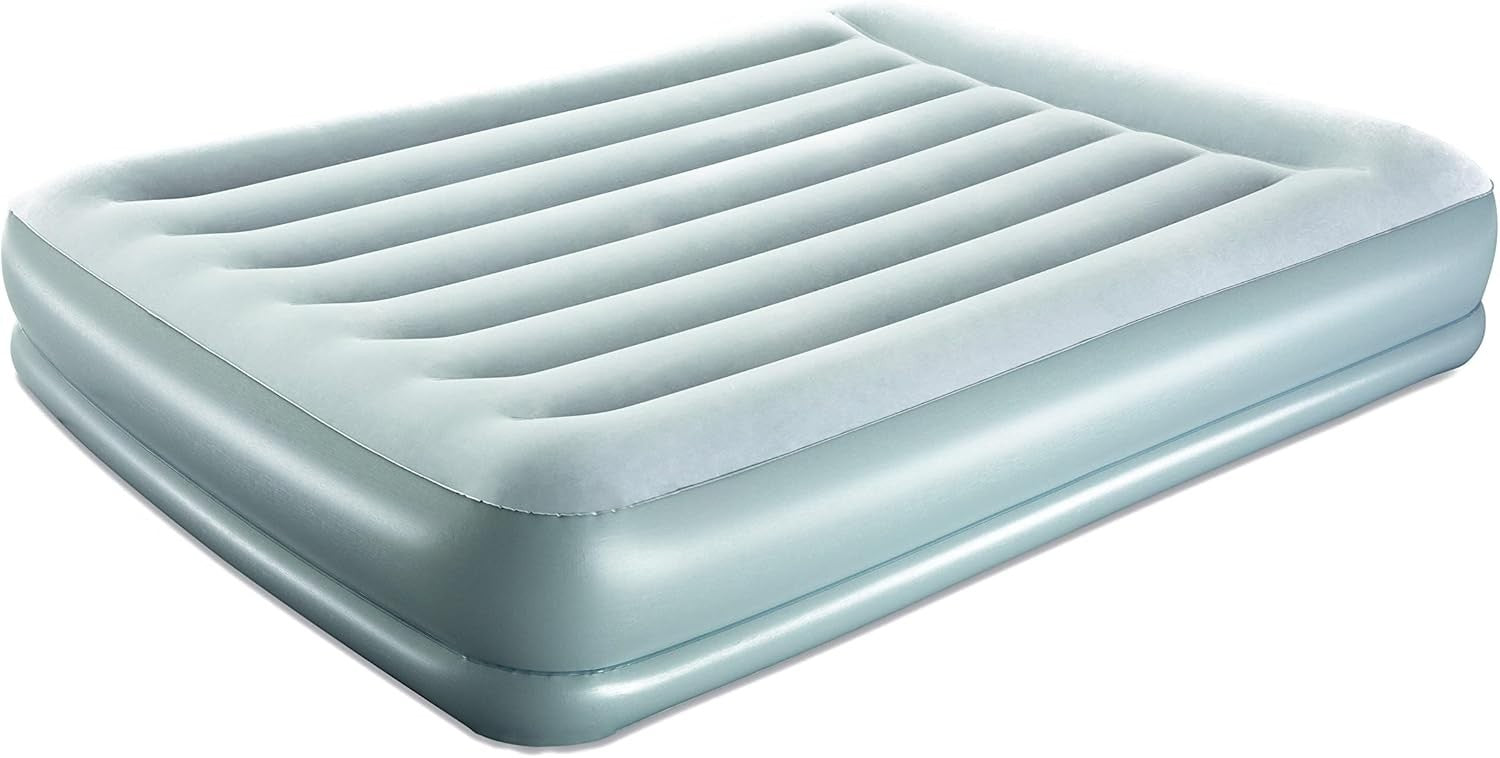 King Size Inflatable Airbed with Built-In Pump – Portable Guest & Camping Mattre
