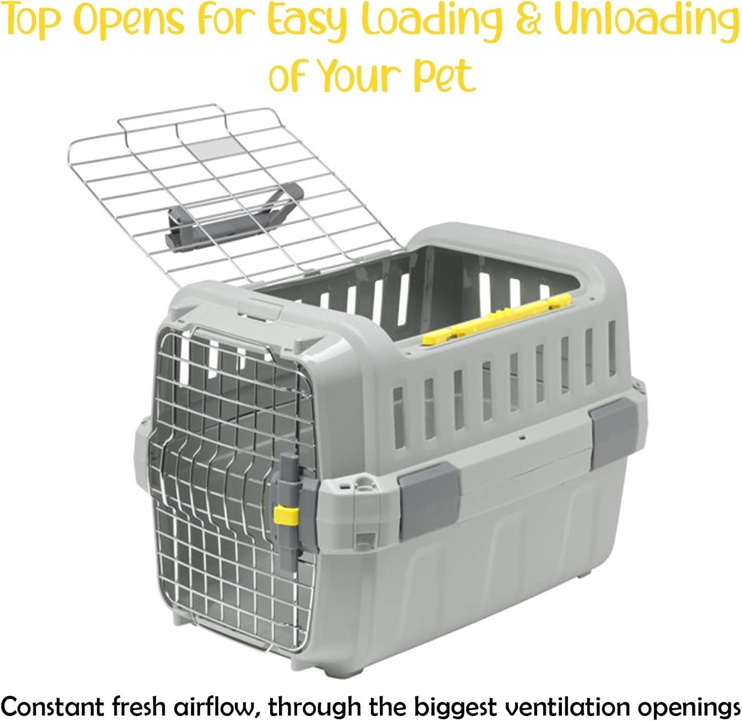 Pet Carrier Crate Small Durable Travel Cage Foldable Plastic Cat Box Air Vents