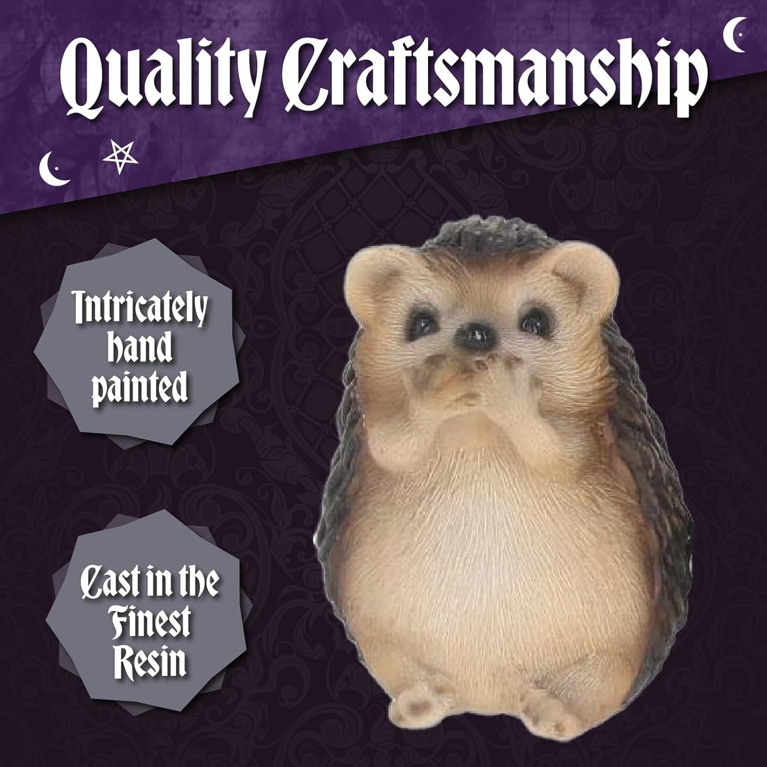 Three Wise Hedgehog Figurines Resin 8.5–9cm Cute Ornament Set Home Decor Gift