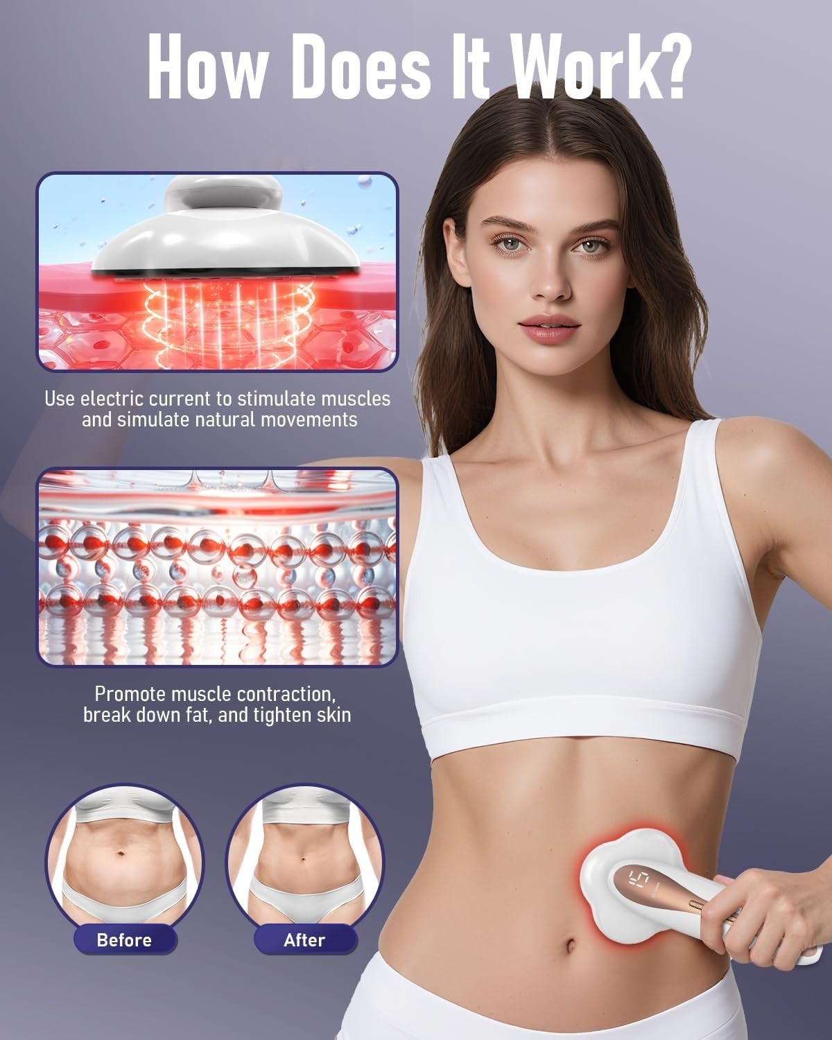 Portable Anti-Cellulite Massager with Heat, 15 Intensity Levels for Body Pain