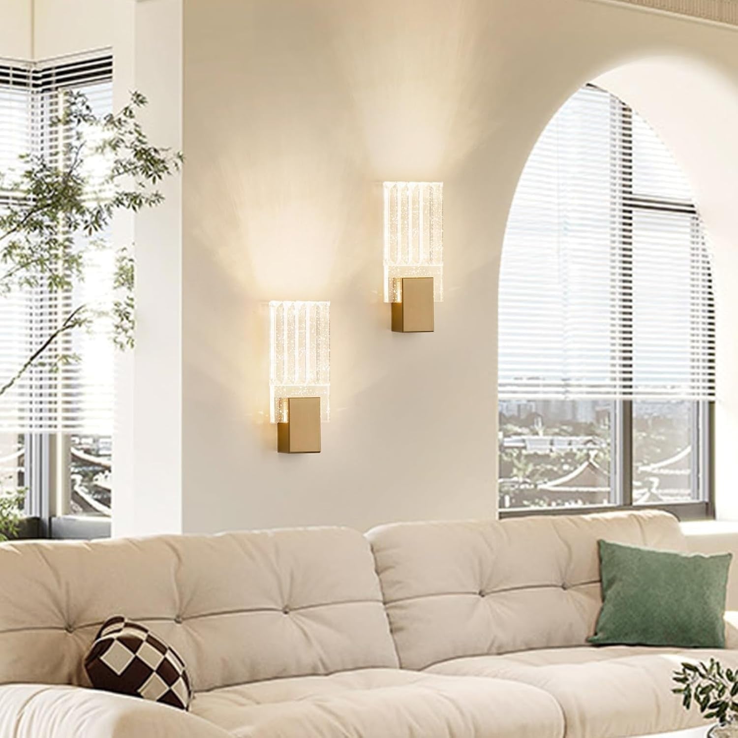 Modern Crystal Wall Lights Gold LED | Luxury Sconces for Bedroom Living Room
