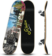 31in Maple Skateboard Complete Double Kick Concave Trick Cruiser