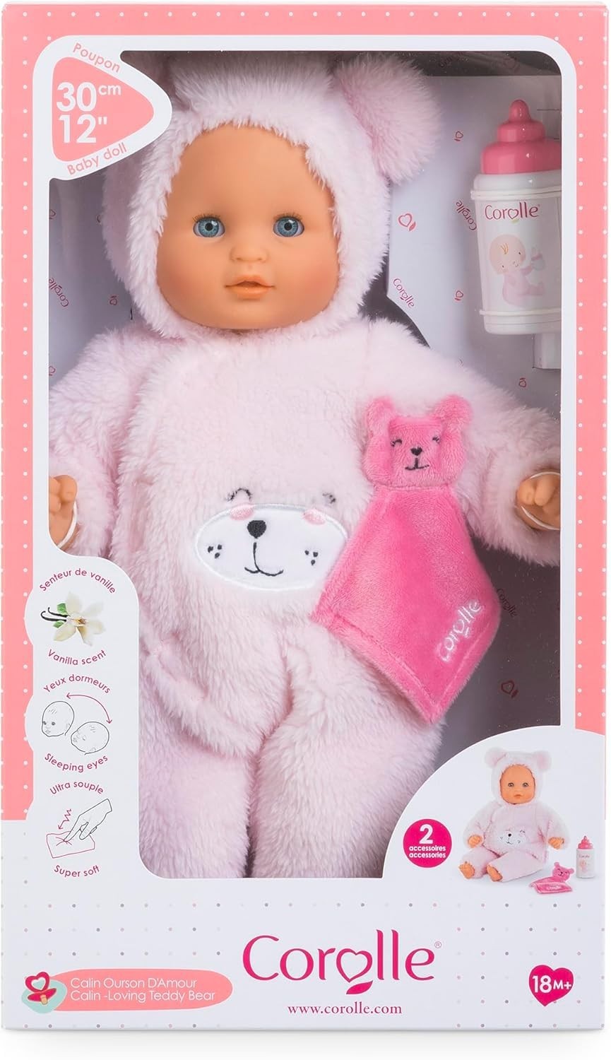 12-Inch Soft Baby Doll Teddy Bear Outfit Sleepy Eyes Cuddle Toy