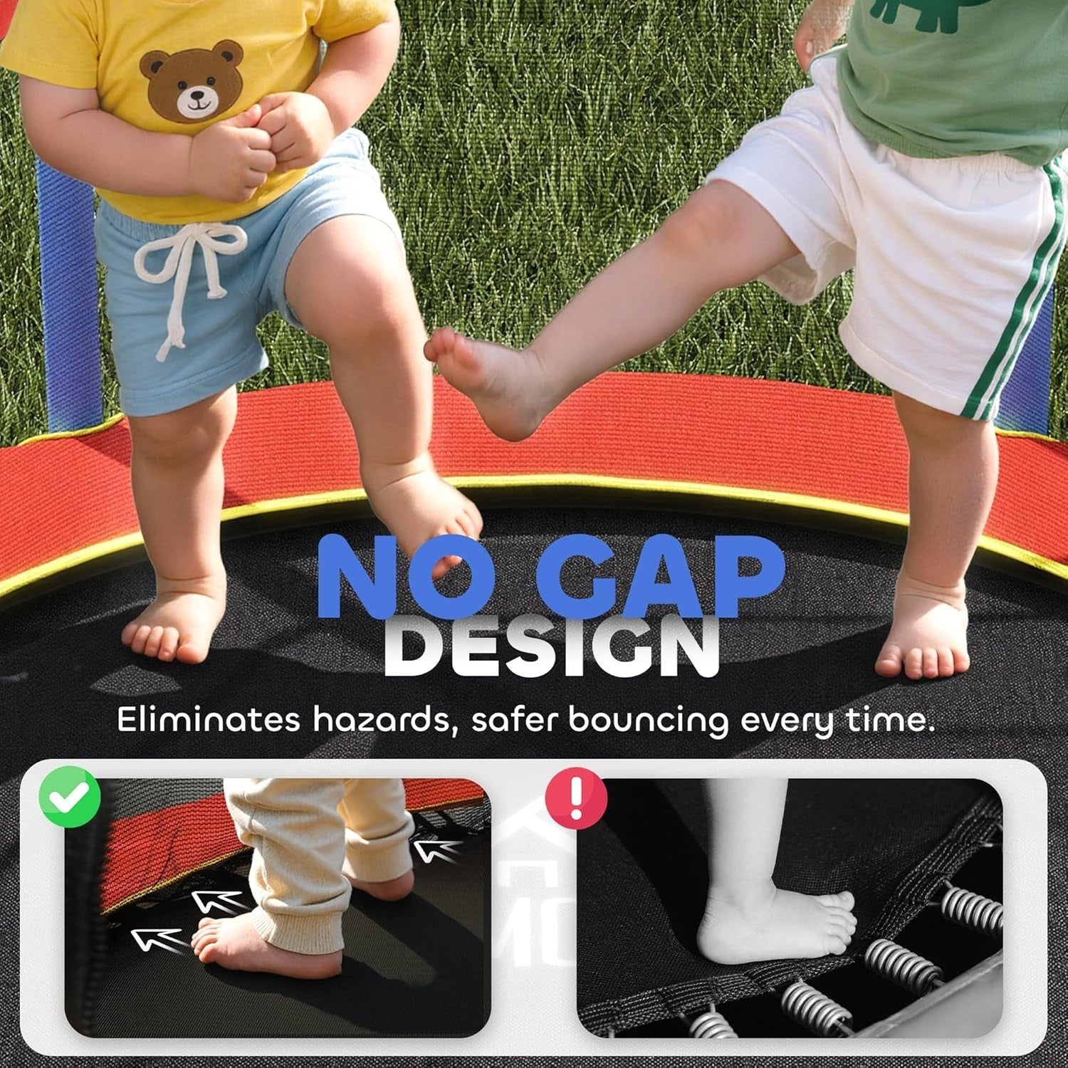 6FT Kids Trampoline Safety Enclosure Springless Indoor Outdoor 50KG